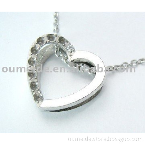 OEM/ODM Metal Factory Diamond Heart Titanium Pendant Jewelry